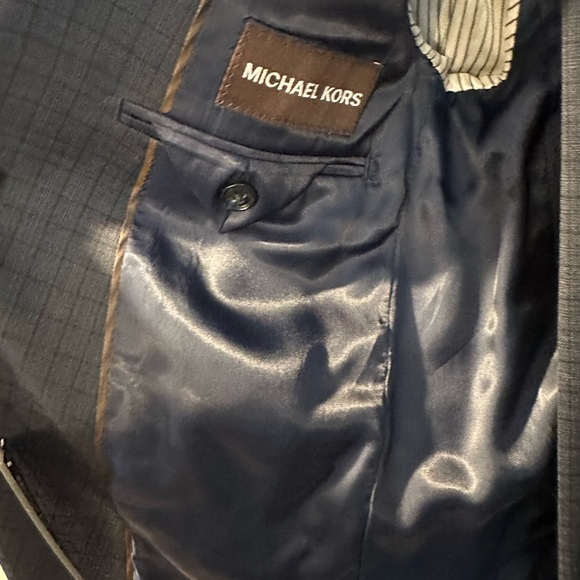 NWT Michael Kors Navy Blue Plaid Suit Youth 12 - Picture 7 of 9